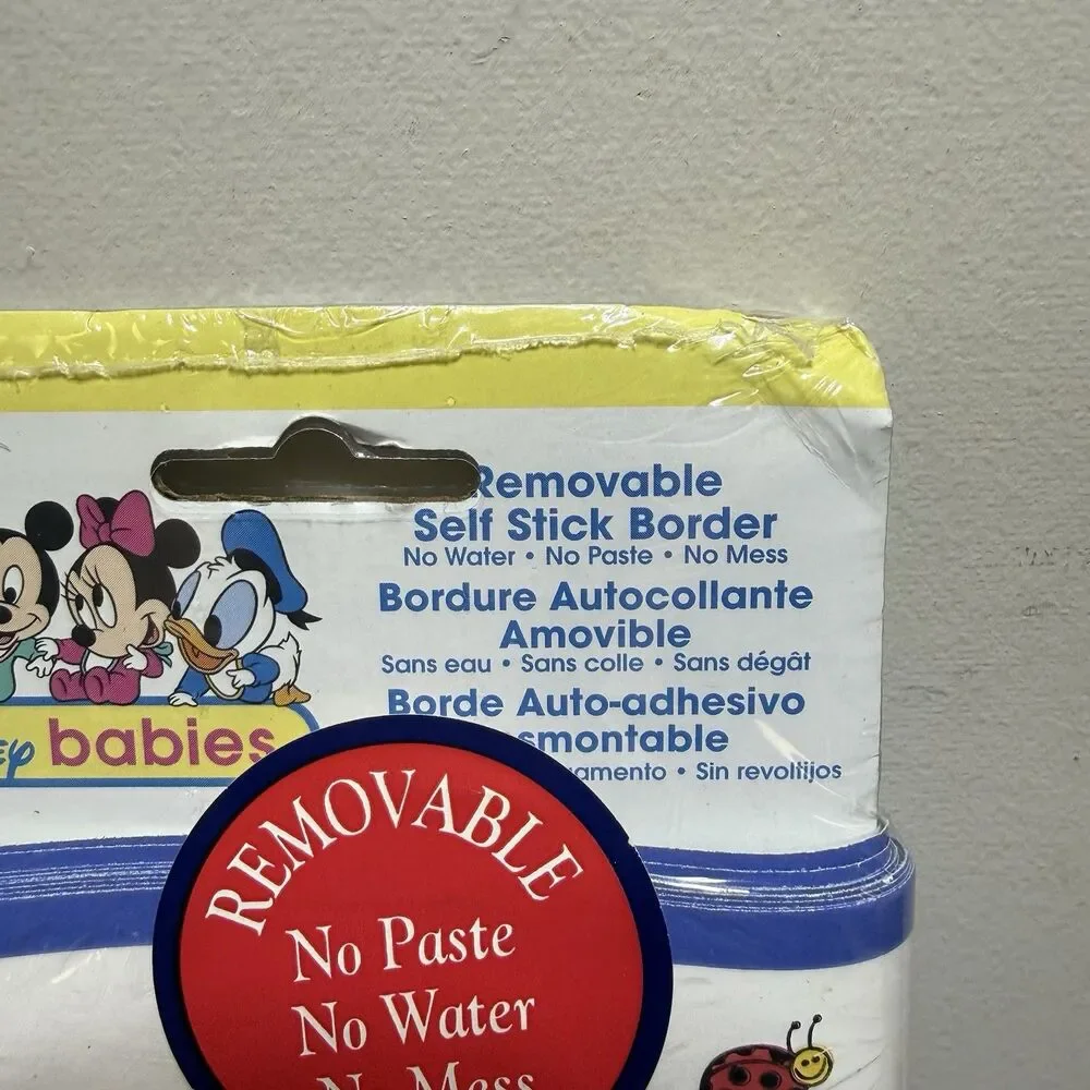 New Vintage 1990s Disney Babies Decorative Border Vinyl 5 Yards Minnie